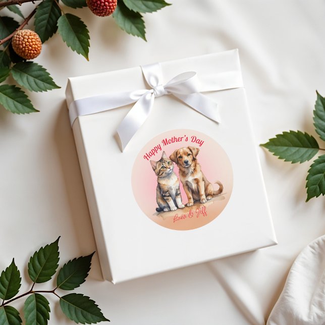 Adesivo Redondo Cachorro e Cachorro Cachorro (Criador carregado)