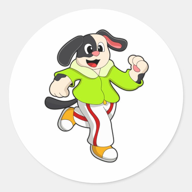 Adesivo Redondo Cachorro em Corrente (Frente)