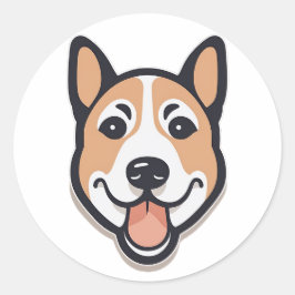 Adesivo Redondo Cachorro engraçado2