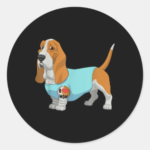 Adesivo Redondo Cachorro Engraçado Eu Amo Mamãe Tatuagem Dotada