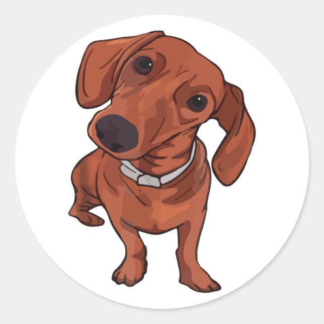 Adesivo Redondo Cachorro Engraçado, Pão Cachorro, Proprietário Cac (Frente)