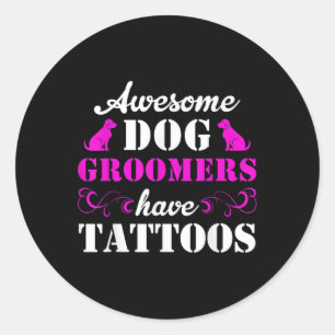 Adesivo Redondo Cachorro Engraçado Tatuagem Engraçada