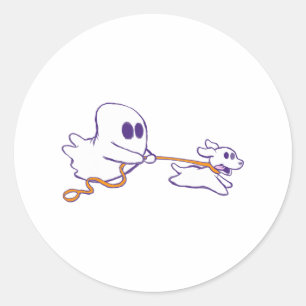 Adesivo Redondo Cachorro Fantasma Bonito Walker Figurino de Hallow