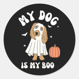 Adesivo Redondo Cachorro Feminino É Boo Para Vibrações De Hallowee
