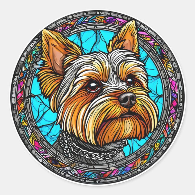 Adesivo Redondo Cachorro Fofo (Frente)