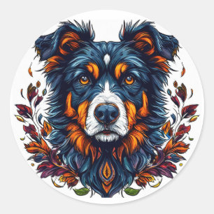 Adesivo Redondo Cachorro Fofo