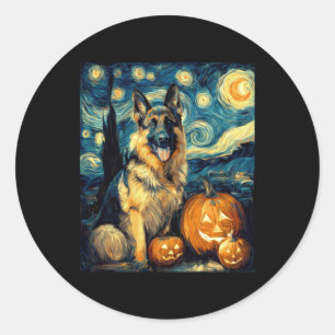 Adesivo Redondo Cachorro-German shepherd Cachorro Feliz Jack O Lan