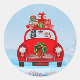 Adesivo Redondo Cachorro German shepherd Negro No Carro Com Papai 