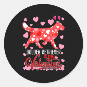 Adesivo Redondo Cachorro Golden Retriever Engraçado é Meu Namorado