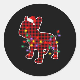 Adesivo Redondo Cachorro-Grande Cachorro Papai Noel Natal Pijamas