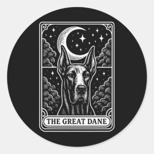 Adesivo Redondo Cachorro Grande Mamãe Tarot Card Vintage Crescent