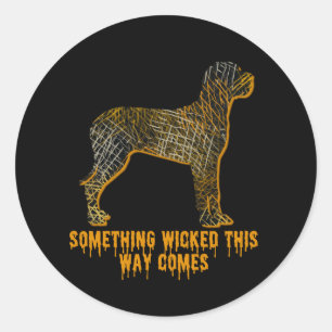 Adesivo Redondo Cachorro Grande Silhout Divertido Laranja Blk Hall