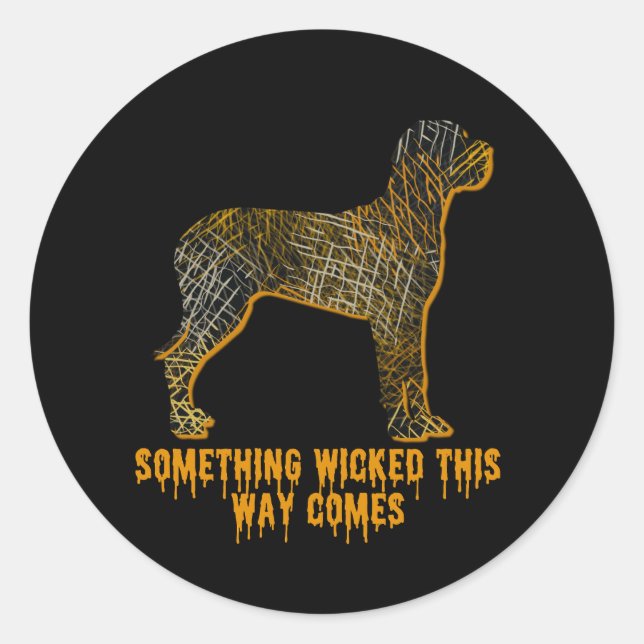 Adesivo Redondo Cachorro Grande Silhout Divertido Laranja Blk Hall (Frente)