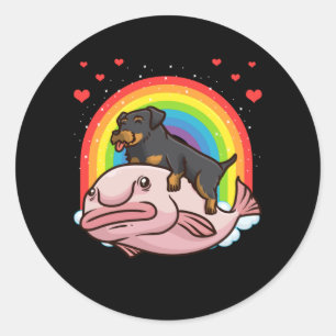 Adesivo Redondo Cachorro Jagdterrier Com Bocanho