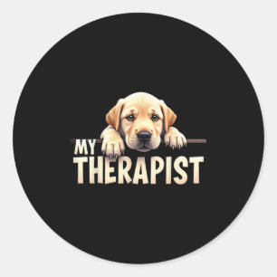 Adesivo Redondo Cachorro Labrador Engraçado do Meu Terapeuta Cacho