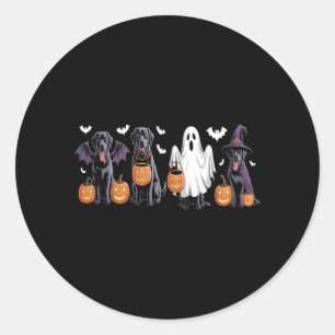 Adesivo Redondo Cachorro Labrador Preto Fofo de Halloween Abóbora
