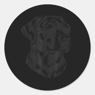 Adesivo Redondo Cachorro Labrador Retriever Labrinto Preto Usando