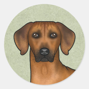 Adesivo Redondo Cachorro Leão Africano Rhodesian Ridgeback Cabeça