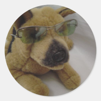 Adesivo Redondo Cachorro Legal de Óculos de Sol