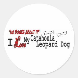 Adesivo Redondo Cachorro-Leopardo Catahoula (I Love)
