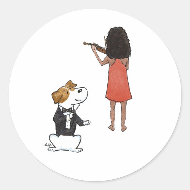 Adesivo Redondo Cachorro Maestro (Frente)