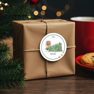 Adesivo Redondo Cachorro Malvado Chow Chow Batiou Árvore