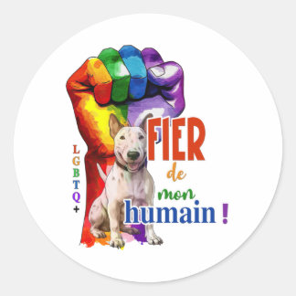 Adesivo Redondo Cachorro Miniatura Bullterrier