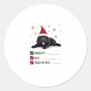 Adesivo Redondo Cachorro Newfoundland Fofo Natal Travesso Bonzinho