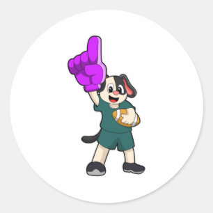 Adesivo Redondo Cachorro no Futebol