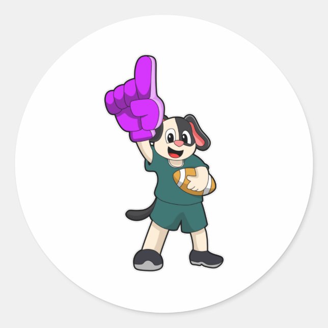 Adesivo Redondo Cachorro no Futebol (Frente)