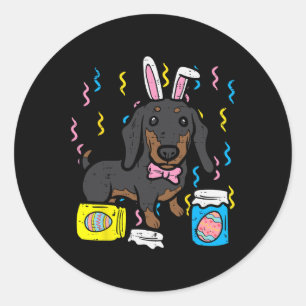 Adesivo Redondo Cachorro-páscoa Coelho Coelhinho Cute Ovo Rapariga