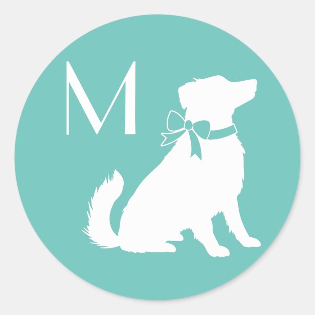 Adesivo Redondo Cachorro-pastor australiano (Frente)