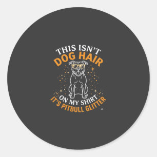 Adesivo Redondo Cachorro Pitbull Cabelo Brilho Usando Óculos De So