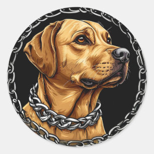 Adesivo Redondo Cachorro Puro-Sangue Legal