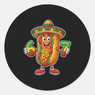 Adesivo Redondo Cachorro-quente comida mexicana festa cinco de mai