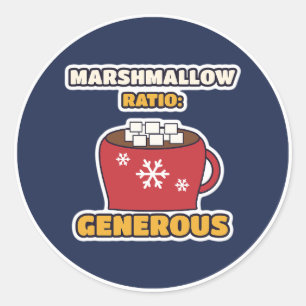 Adesivo Redondo Cachorro Quente Generoso Proporção de Marshmallow