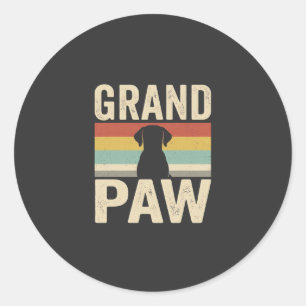 Adesivo Redondo Cachorro Retro Antigo Grand Paw
