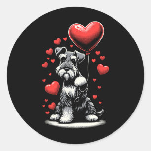 Adesivo Redondo Cachorro Schnauzer Dia dos Namorados Dono de Cacho