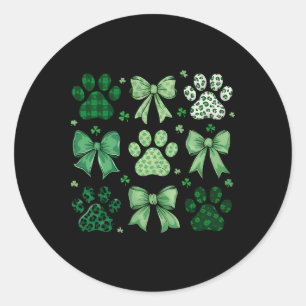 Adesivo Redondo Cachorro St Patricks Coquette Pata do Paddy Irland