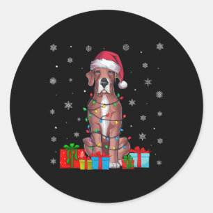 Adesivo Redondo Cachorro Ugly Xmas Luz Santa Hera Grande Cachorro