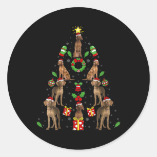 Adesivo Redondo Cachorro Vizsla Iluminação Árvore Natal Vizsla V N