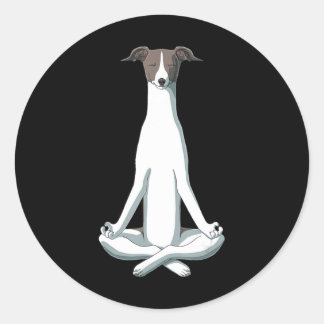 Adesivo Redondo Cachorro | Yoga Italiano Greyhound