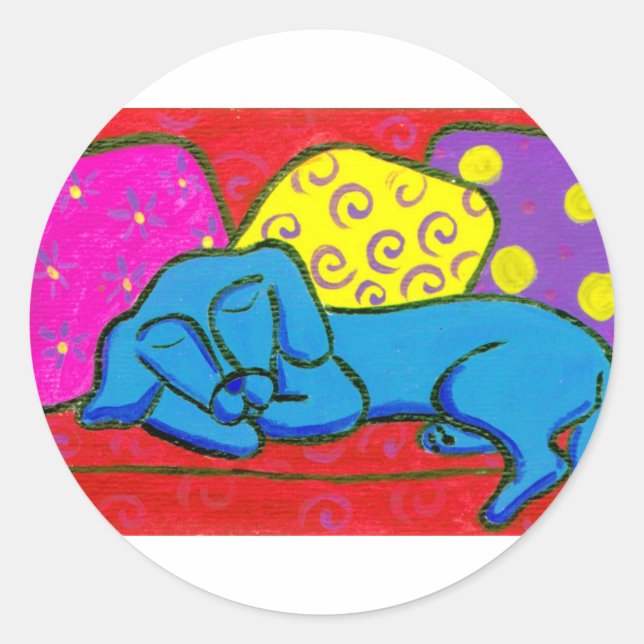 Adesivo Redondo CachorroCansado (Frente)