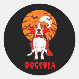 Adesivo Redondo Cachorrocula Piada de Cachorro Engraçado Halloween