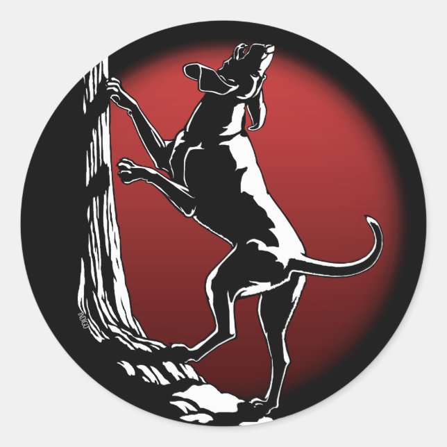 Adesivo Redondo Cachorros Cachorros Caçadores Caçando Vinhetas Cac (Frente)