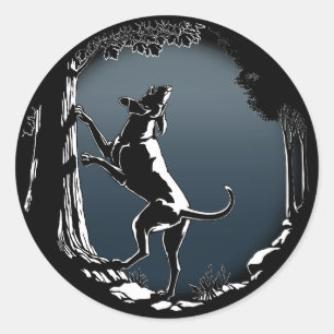 Adesivo Redondo Cachorros Cachorros Caçadores Caçando Vinhetas Cac