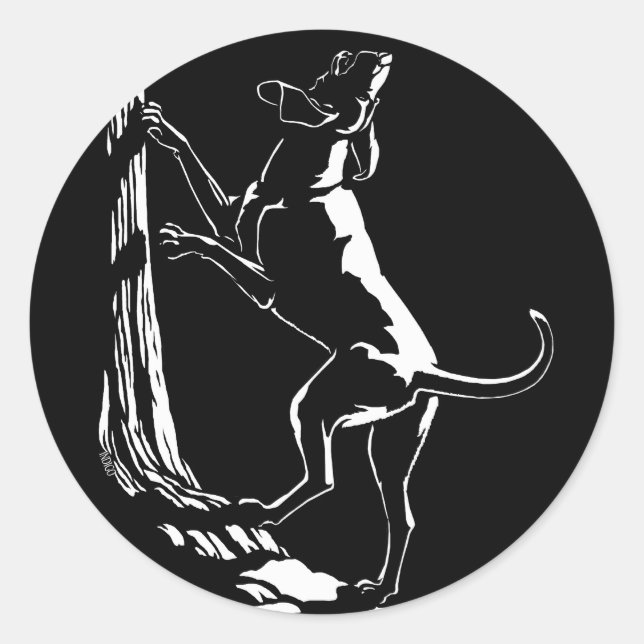 Adesivo Redondo Cachorros Cachorros Caçadores Caçando Vinhetas Cac (Frente)