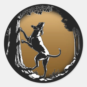 Adesivo Redondo Cachorros Cachorros Caçadores Caçando Vinhetas Cac