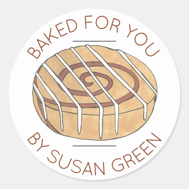 Adesivo Redondo Cachorros De Cinnamon Homemade Caçados Para Você F (Frente)