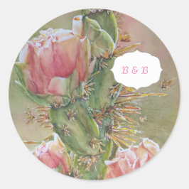 ADESIVO REDONDO CACTO DE PEAR DE LARANJA DE ÁGUA